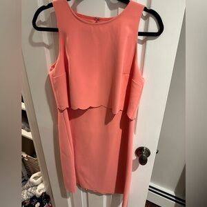 LOFT Pink scalloped Sheath Mini Dress